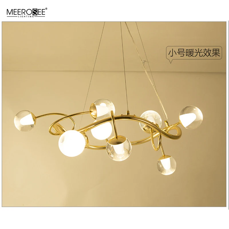 Meerosee Ring Pendant Light Bubble Ball Chandelier Creative Lighting Decorative for Home/Hotel Dining Room Light MD86812