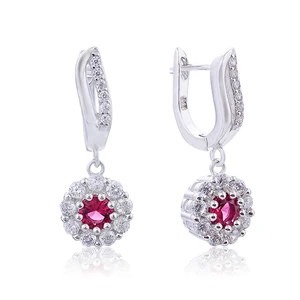 Europe Style Fashion 925 Sterling Silver Aaa Crystal Halo Rhinestone Earrings