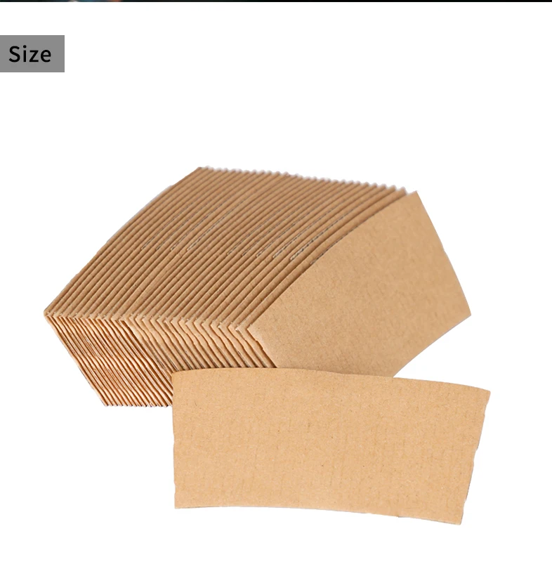12 oz Disposable Custom Printed Logo Kraft Paper Coffee Cup Sleeve With Logo Biodegradable