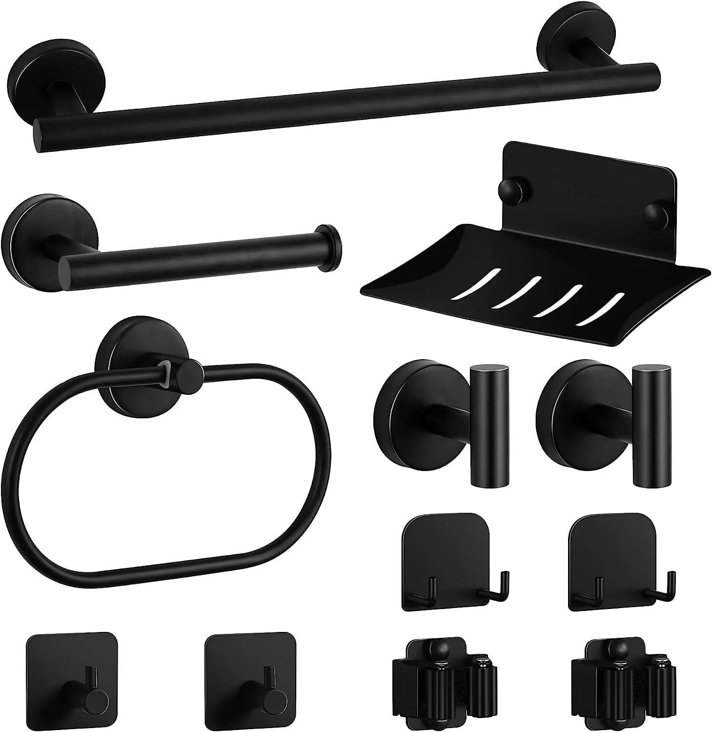Matte Black Bathroom Hardware Set 12pcs Towel Holder Bathroom
