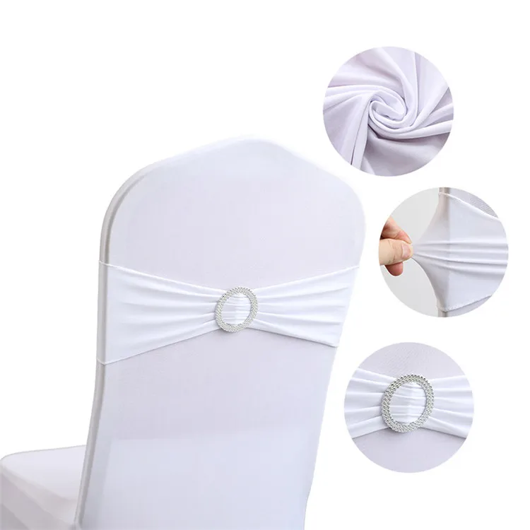 Stretch Spandex Chair Sash Bows Wedding Gold Black Sashes Pink for Party Chairs
