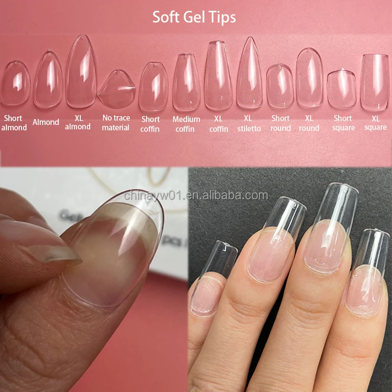 7cm 5xl Square Nail Tips Full Cover Square Tapered Clear Tips Stiletto