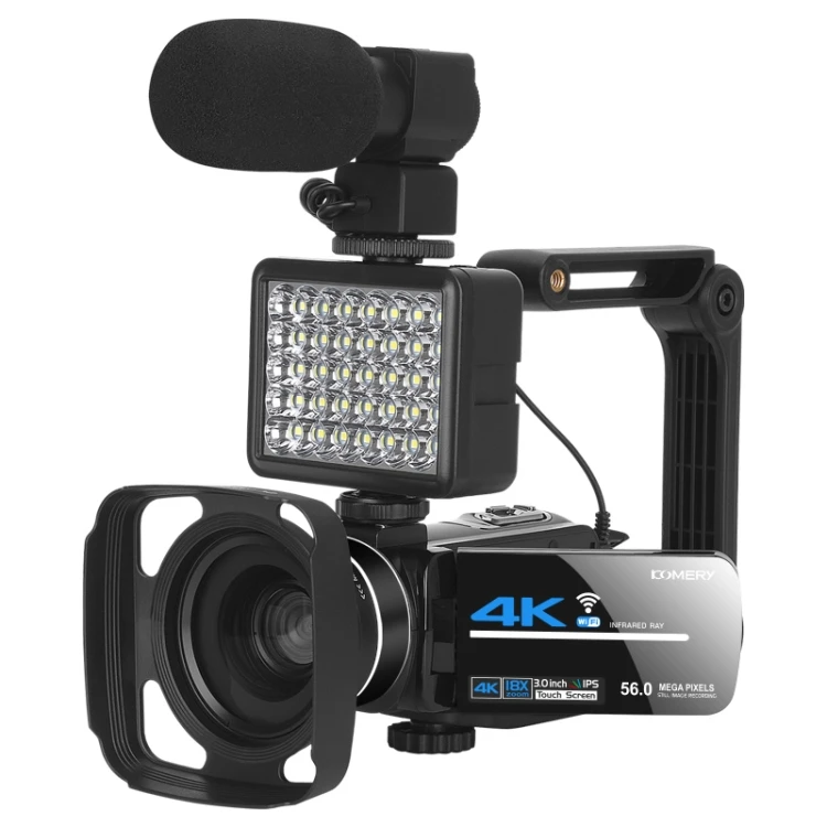 KOMERY AF2 5600PX 18X Zoom 4K Digital Video Camera With Stabilizers Kit Camcorder DV Camera Mini Camera