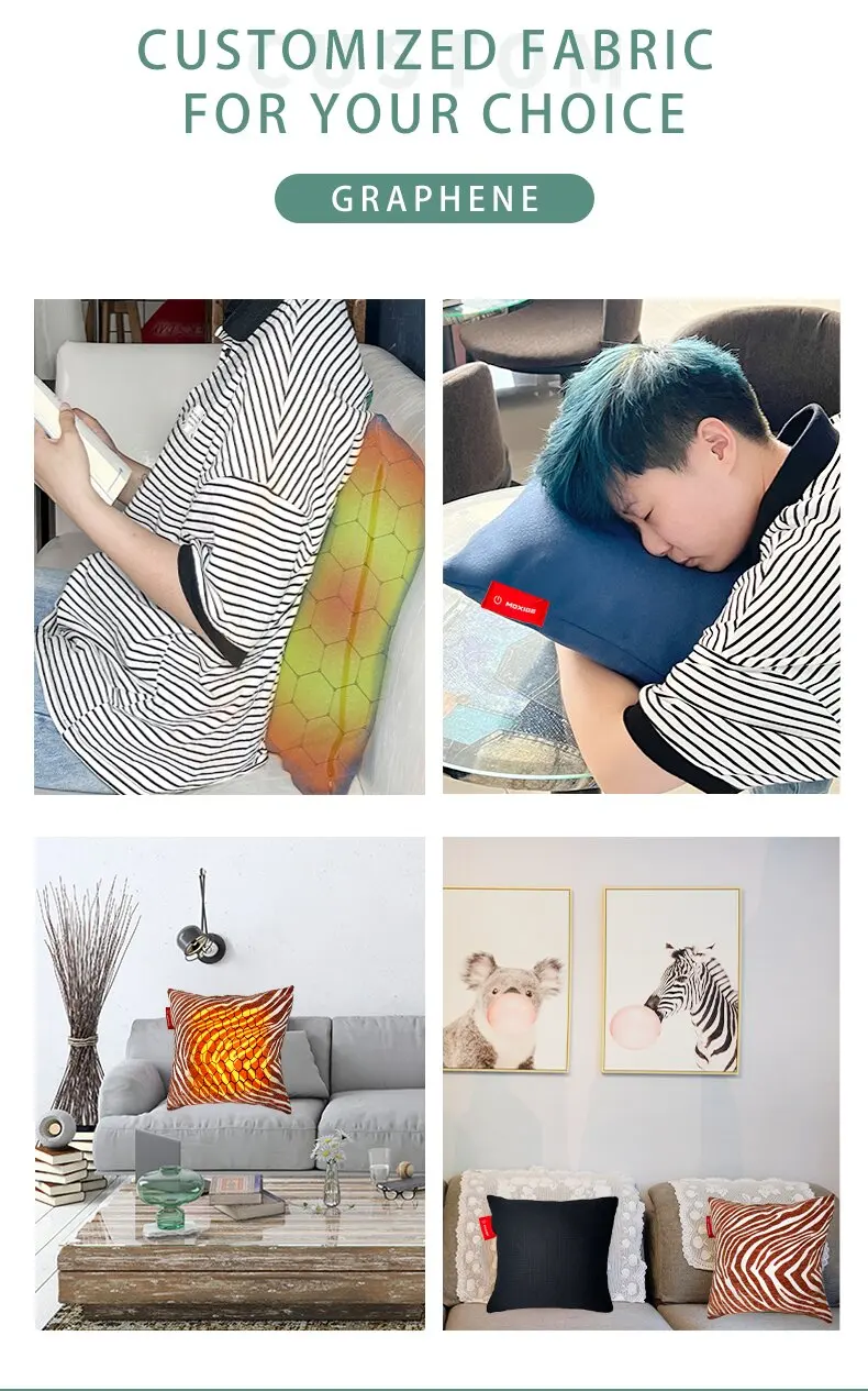 Graphene Flame Retardant Electric Big Heat Throw Pillows Winter Throw