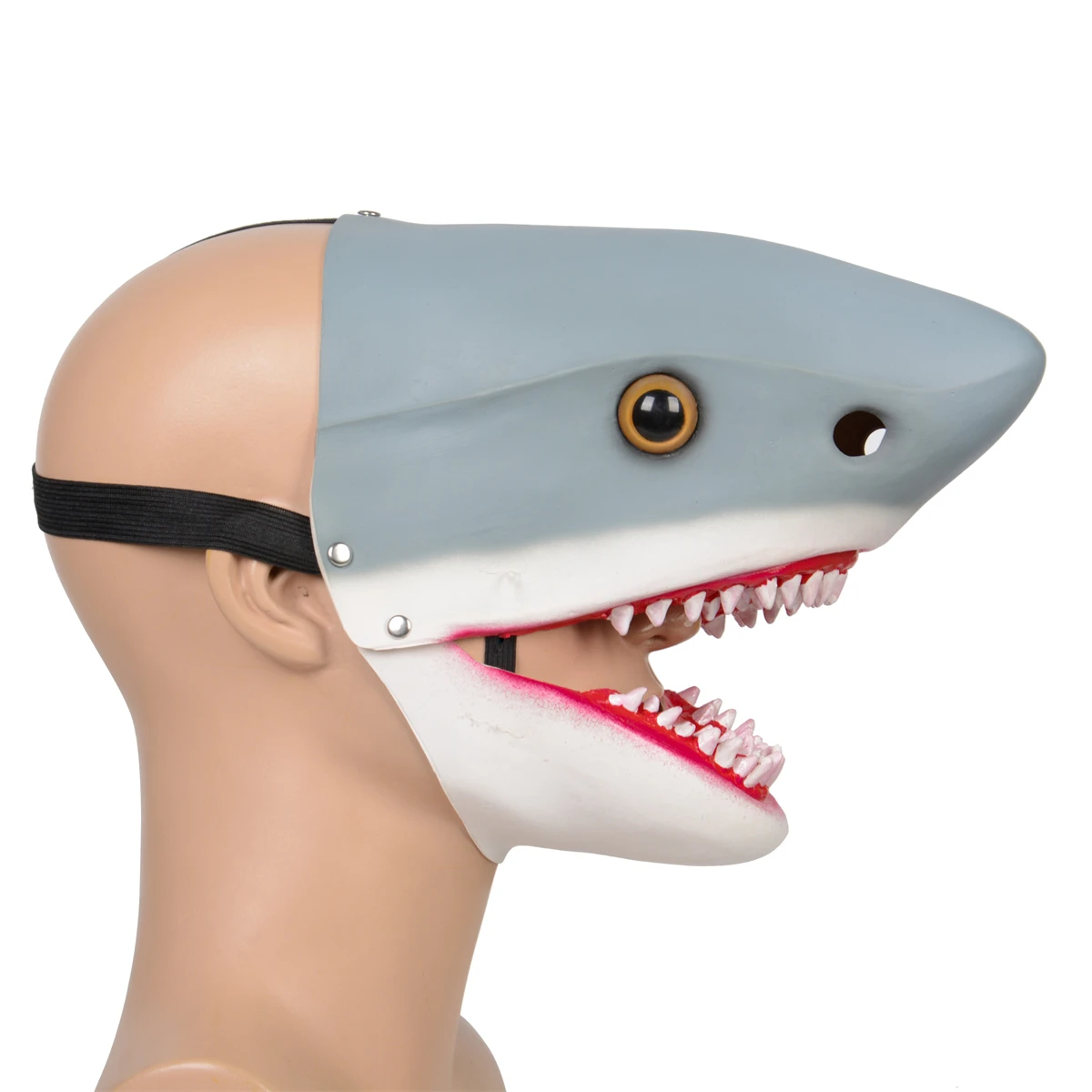 エコ素材ラテックス製シャークマスク | ハロウィンパーティー用マスク
