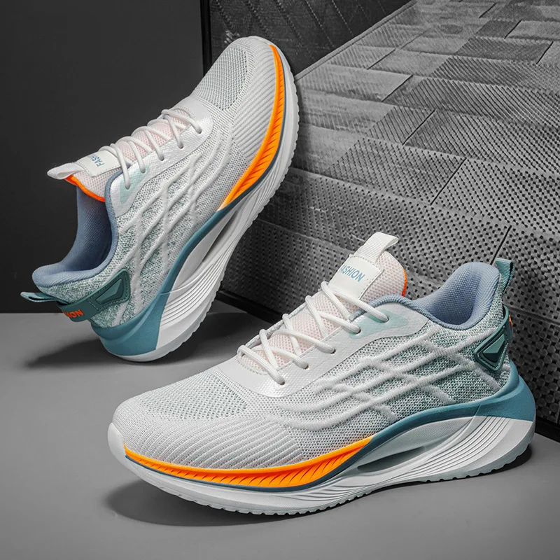 Men's Shoes Athletic Running Shoes Factory Direct Breathable Woven Mesh Lightweight Non Slip Durable Shoes