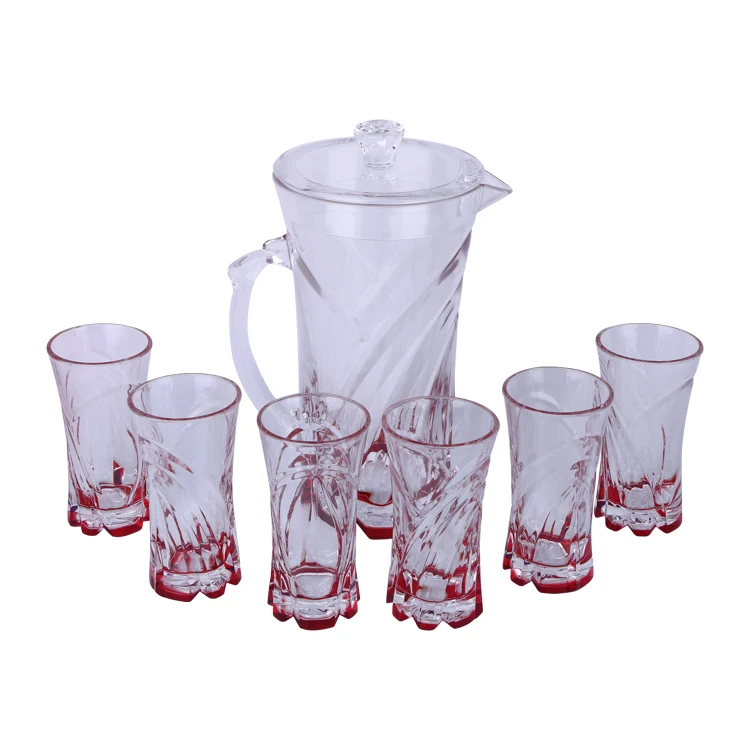 clear transparent 1.6l acrylic pitcher plastic