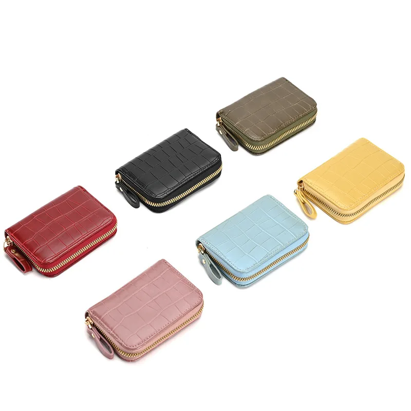 Wholesale Women's Letter Plaid PU Leather Zipper Wallets