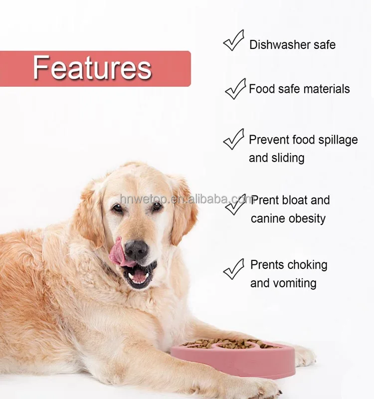 Perro Interactivo laberinto Slow Food Bowl saludable Antideslizante Alimentador Cuencos de suministros para mascotas ~ 
