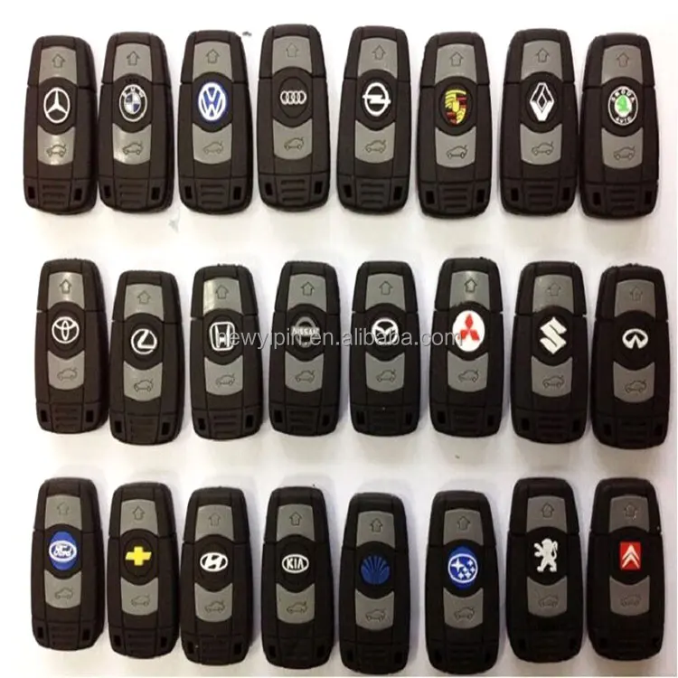 Custom Shape Logo 2GB 4GB 8GB 16GB 32GB 64GB Rubber Thumb Drives USB Memory Stick Car Pen Drive - ANKUX.COM