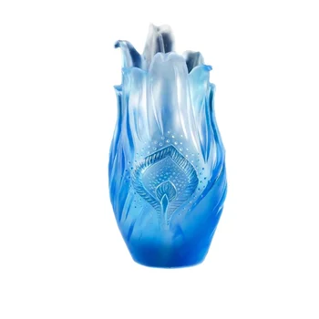 Modern Design Colorful Vase Glass Lotus Vase for Home Decoration