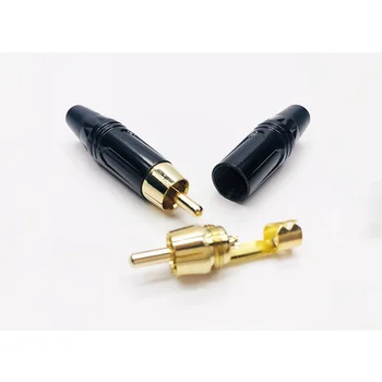 Gold-Plated 6.35mm (1/4") TS Male Plug, Pure Copper Audio Cable DIY Adapter for Guitar Mono Jack Replacement