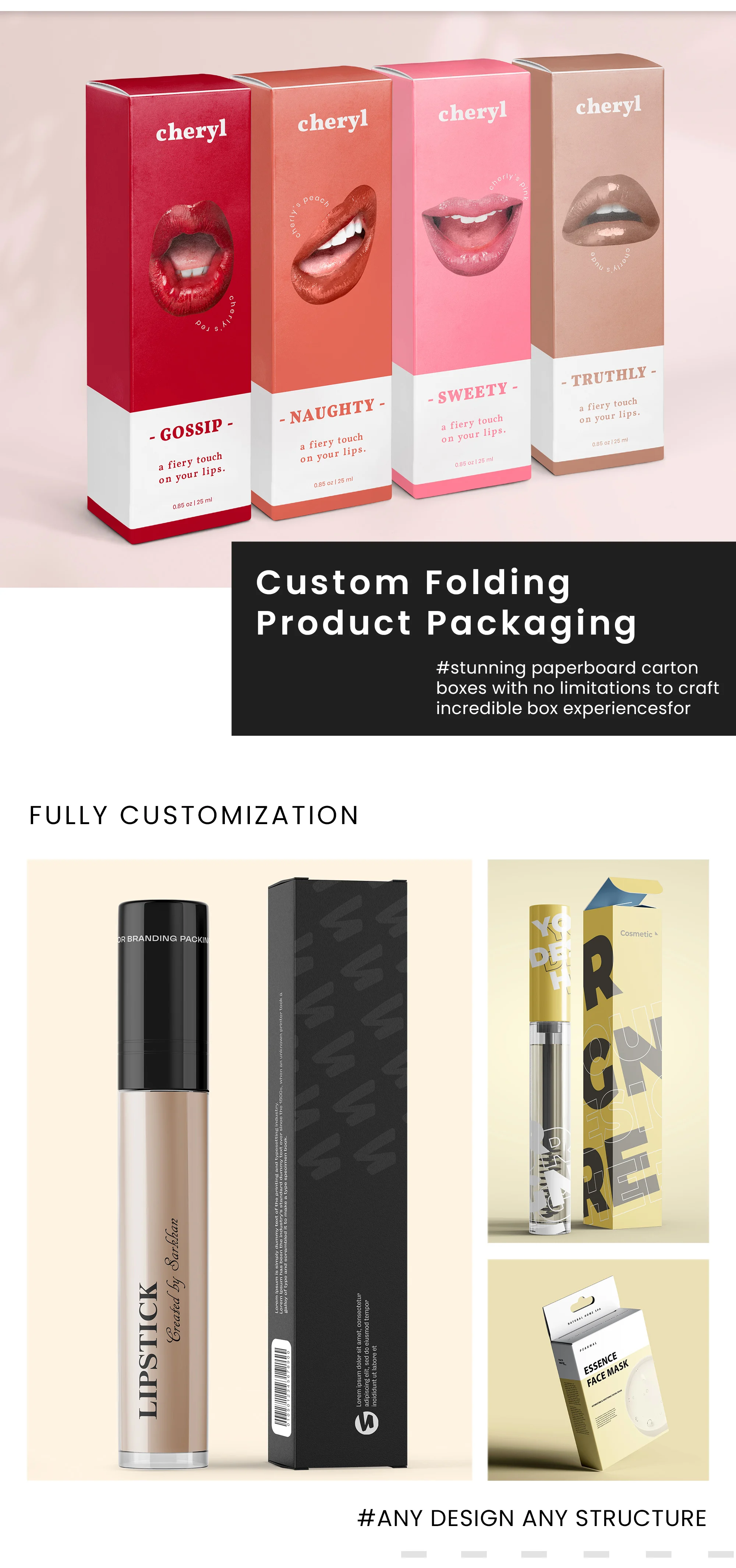 Custom Folding Carton Paper Box Recyclable Packaging for Skincare ...