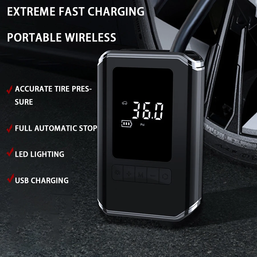 150PSI Tire Inflator Portable Air Compressor Electric Air Pump Car Tire Inflator With Digital Pressure air Pump for Car Tires - view 5