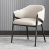 Cream white leather chair