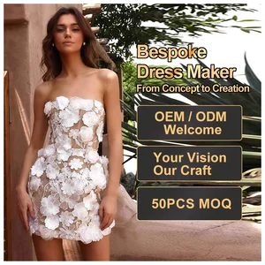 2025 Evening Dress Party Sexy White Dress 3D Floral Lace Embroidery Slim Fit Elegant Short Dress for Women Custom Luxury Fashion