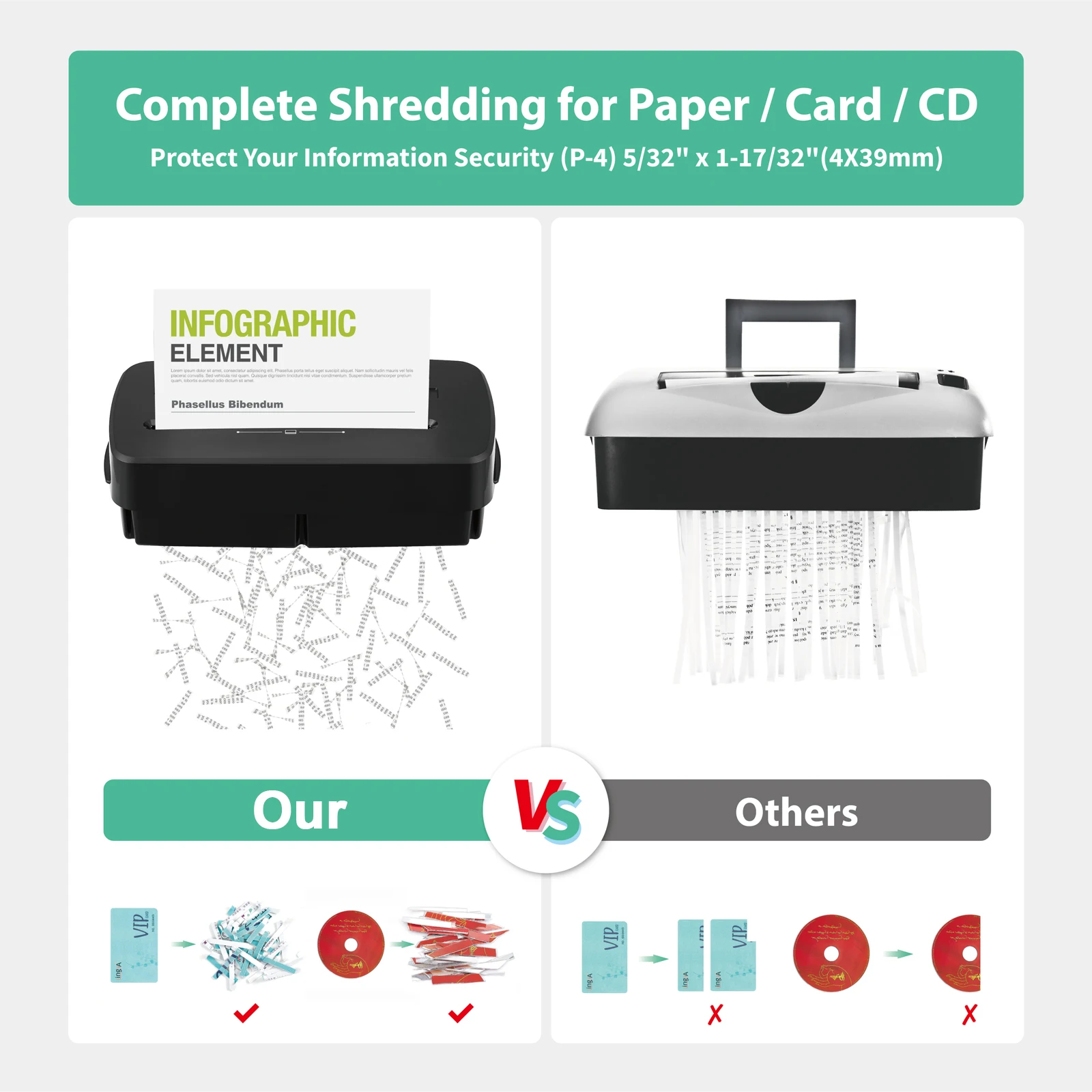 CD222P 8-Sheet Cross-Cut Shredder - High Security & Efficiency