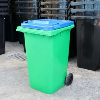 Manufacturer OEM 240L Plastic Dustbin with Rolling Cover Outdoor Waste Bins & Garbage Containers Kitchen Recycling Cheap Price