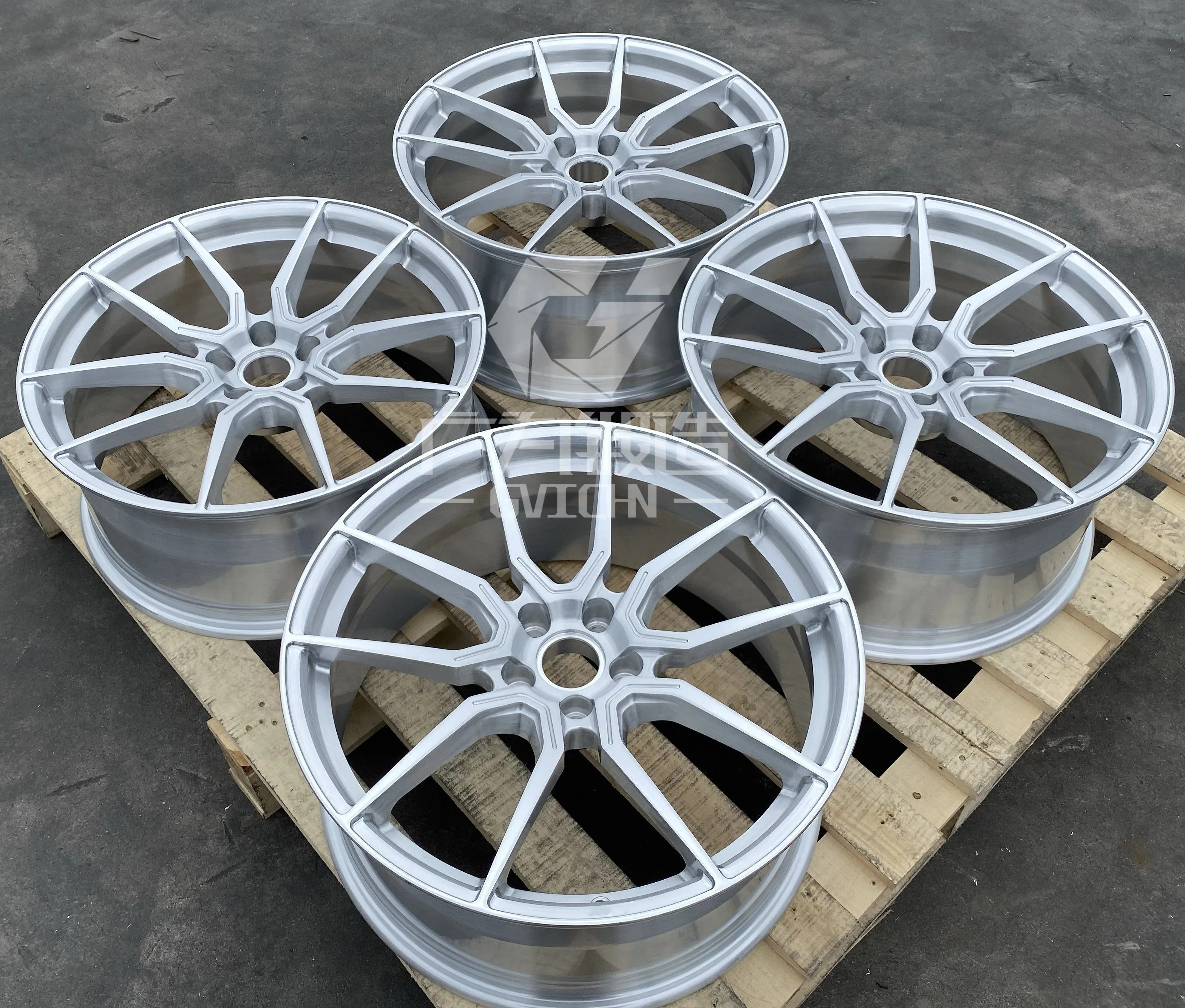 GVICHN multi spoke brushed silver forged wheels 16 - 26 inch aluminum alloy rims 5x112 5x114.3 5x120 wheel hub