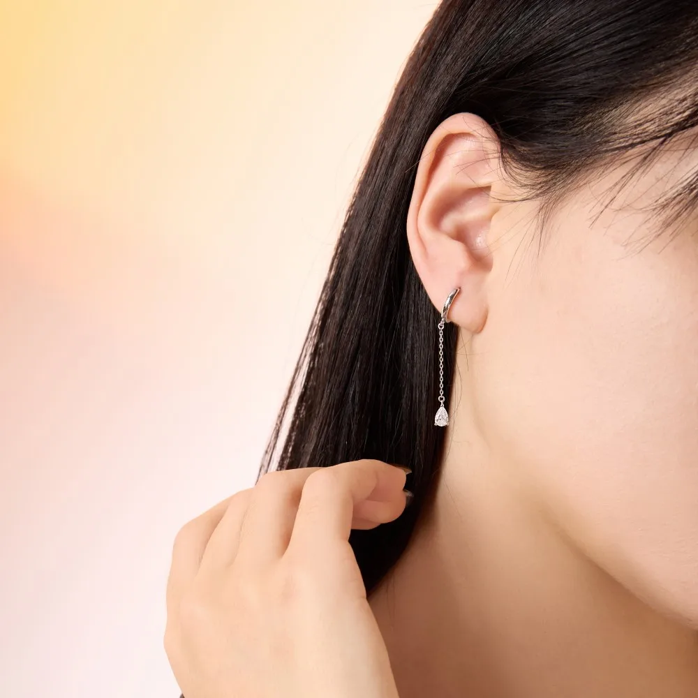 KAKODIY Hypoallergenic 925 Sterling Silver Pendant 5A CZ Zircon Ring Earrings Women Teen Girl Simple Tassel Earrings High Jewelry detail 7
