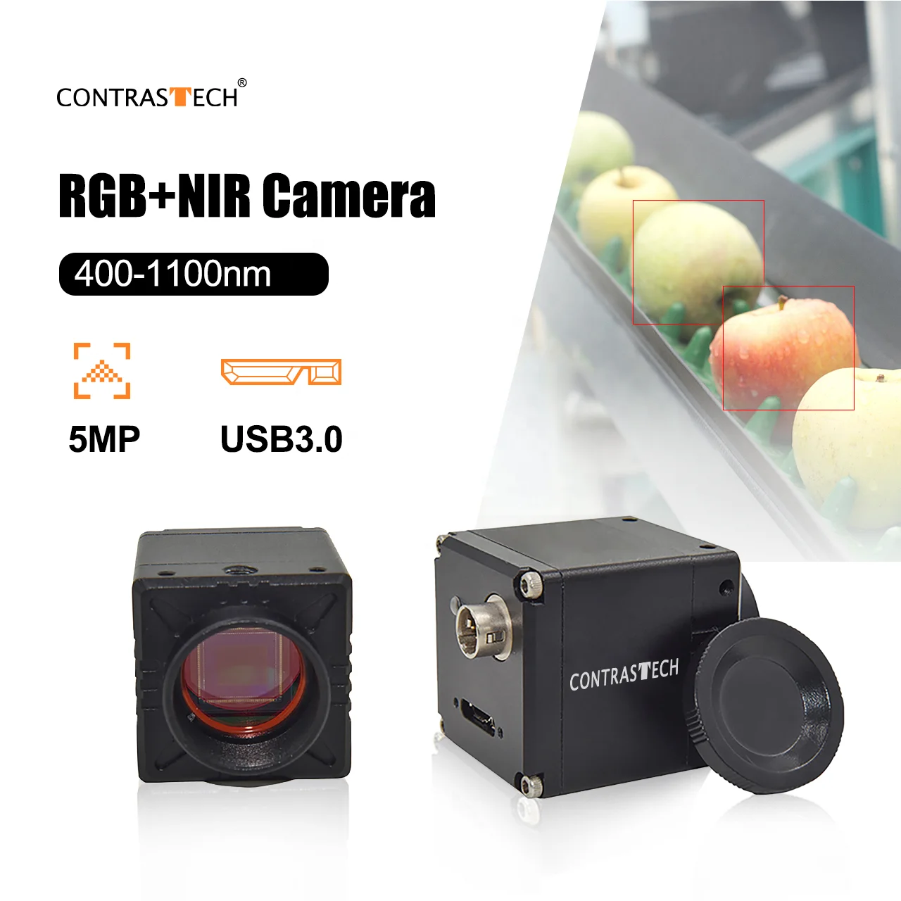 2/3" 5MP Area Scan 4K Line Scan RGB+NIR 300-1100nm NIR Infared Camera for Food Sorting Quality Control
