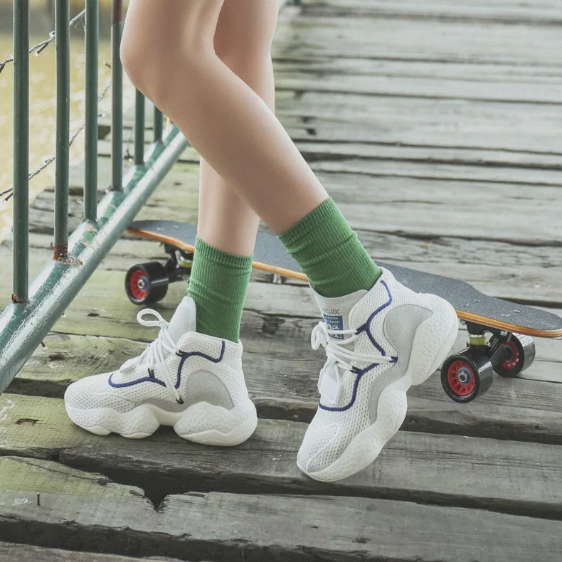 Однотонные красочные хлопковые носки в рубчик, женские хлопковые носки, удобные дизайнерские короткие носки для женщин и мужчин