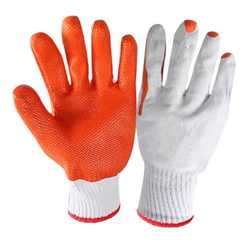 GR4016  Diamond textured non-slip latex patch coated rubber film laminated palm construction work hand gloves