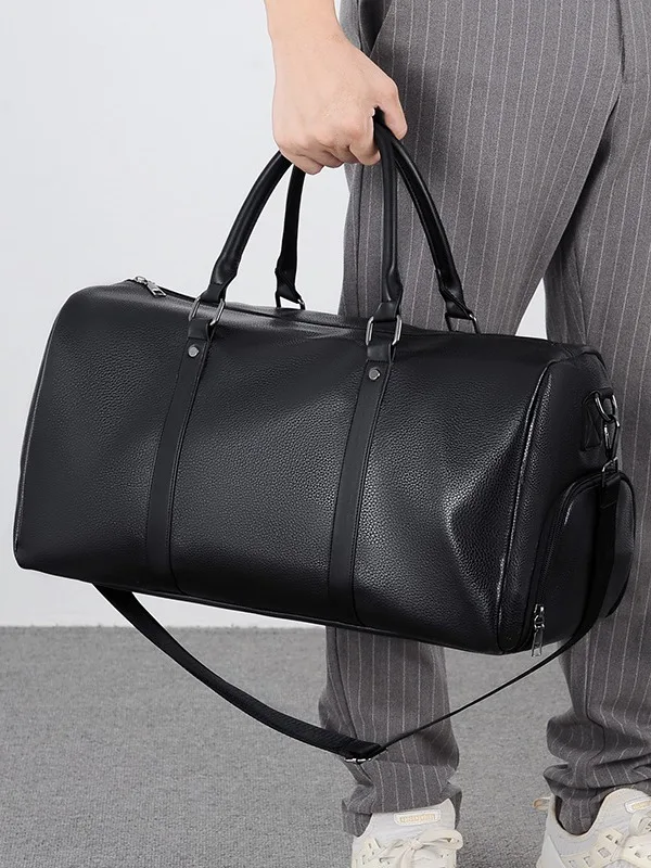 Large Capacity PU Leather Duffle Tote Bag Custom Style Luxury Designer Shoulder Travel Bag Women Men Sport
