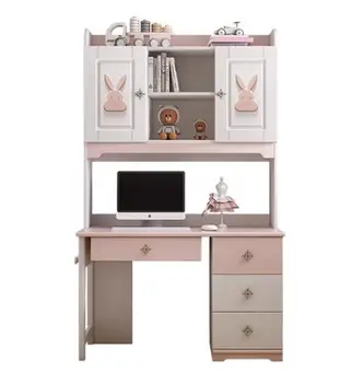 Children's study desk with bookshelf and drawer storage cabinet, home furniture and bedroom set