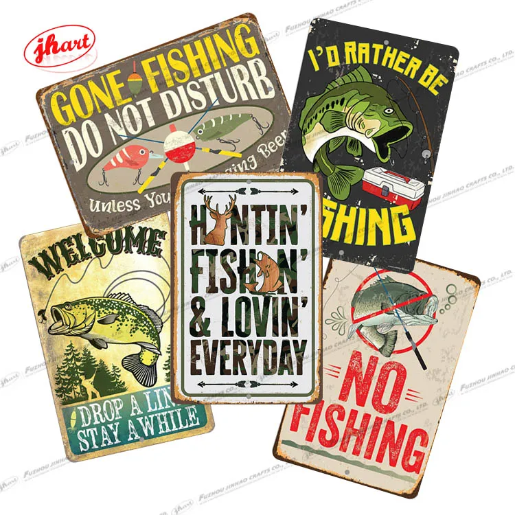 No Fishing Vintage metal sign indoor