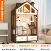 Bungalow para gatos tipo villa - Madera de nogal B-60x90x120 cm