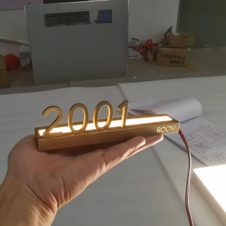 Индивидуальный номер для гостиничной компании, декоративный номер, номер дома, знак, табличка из нержавеющей стали, светодиодный светильник