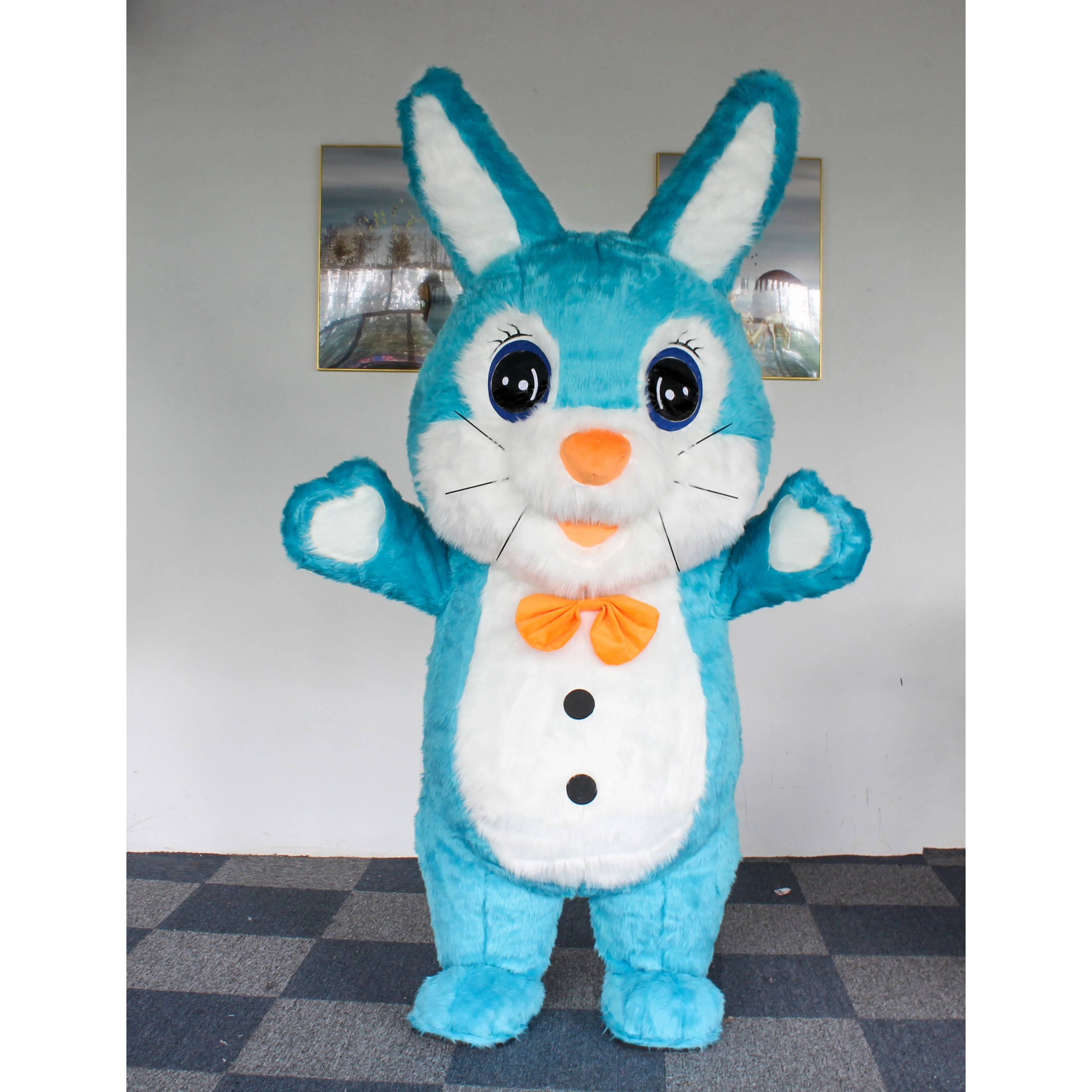2025 Short Ear Different Color Factory Direct Sales Easter Bunny Inflatable Rabbit Mascot Costume for Adult