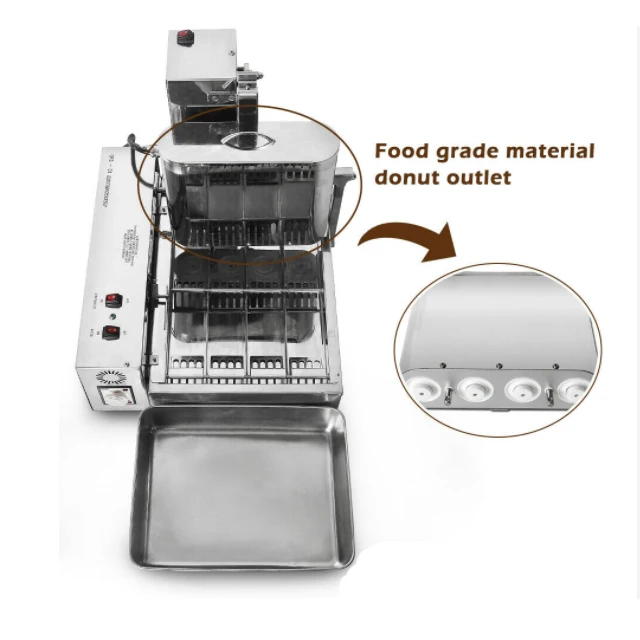 Newest best commercial 4rows electric automatic 23mm hole mini donut doughnut maker making machine fryer