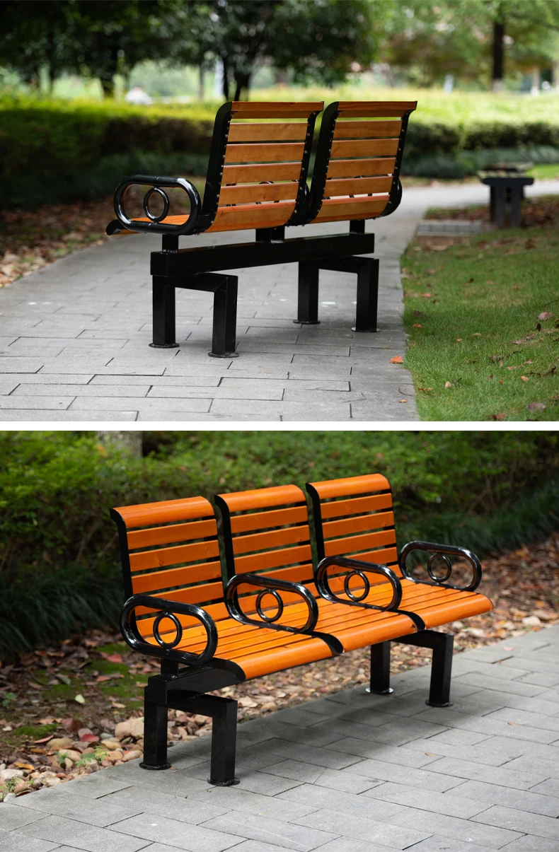 product classic outdoor park solid wood benches with 2 seater wood chairs hardwood wooden garden bench with back-62