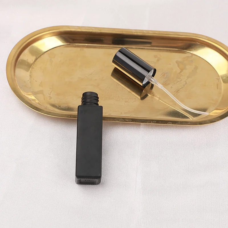 5ml 10ml Matte Black Mini Bottle Empty Fine Mist Travel Perfume Bottle Glass Screw Black Aluminium Sprayer