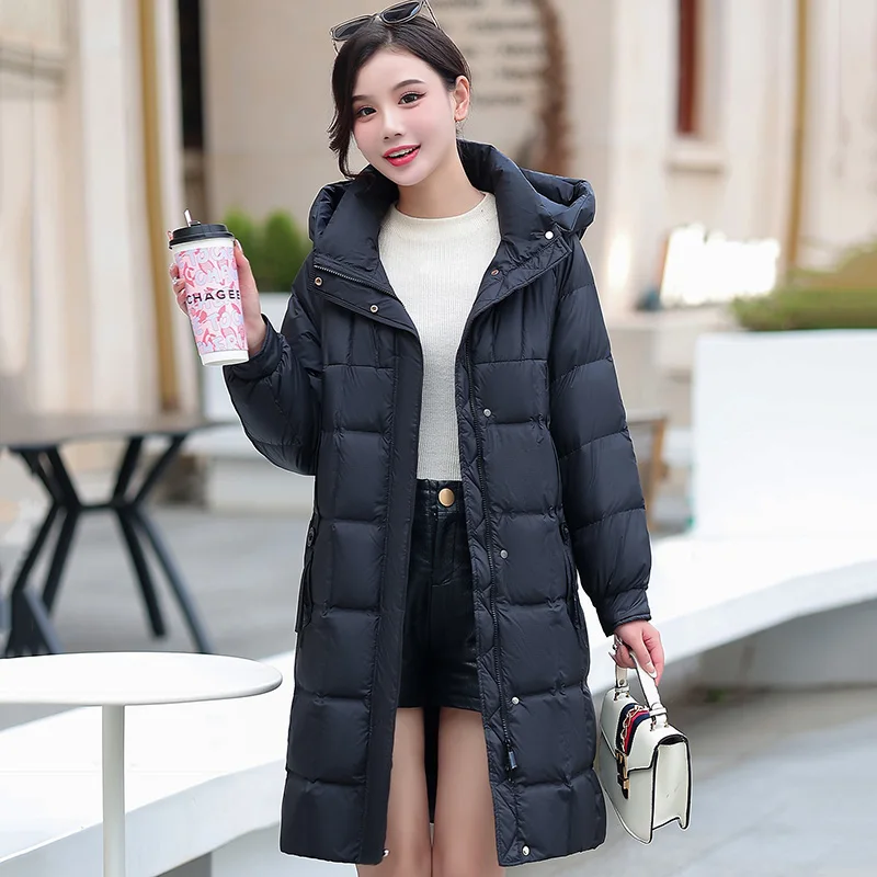 New Luxury Long Plus Size Women's Shiny Down Jacket High Waterproof Women's Down Jacket Coat