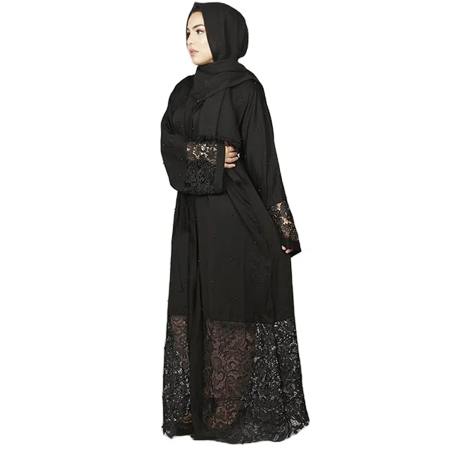black open kimono abaya