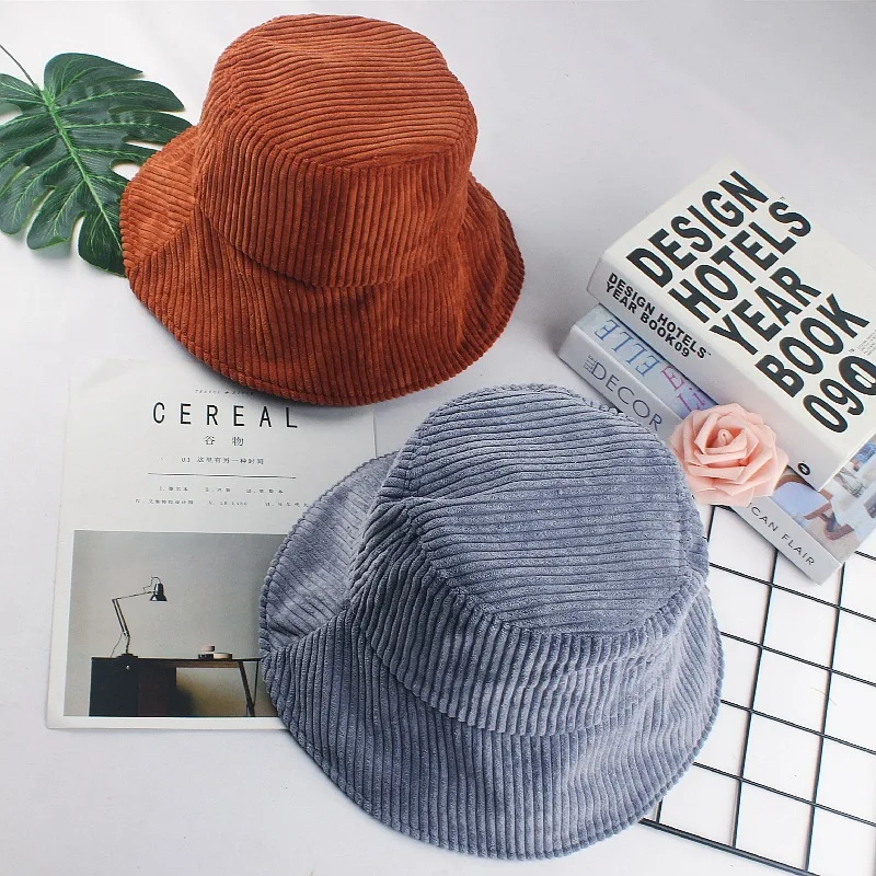 Veracap Hb15 High Quality Designer Winter Hats Solid Color Wide Brim Fishingman Hat Custom Logo Corduroy Bucket Hats