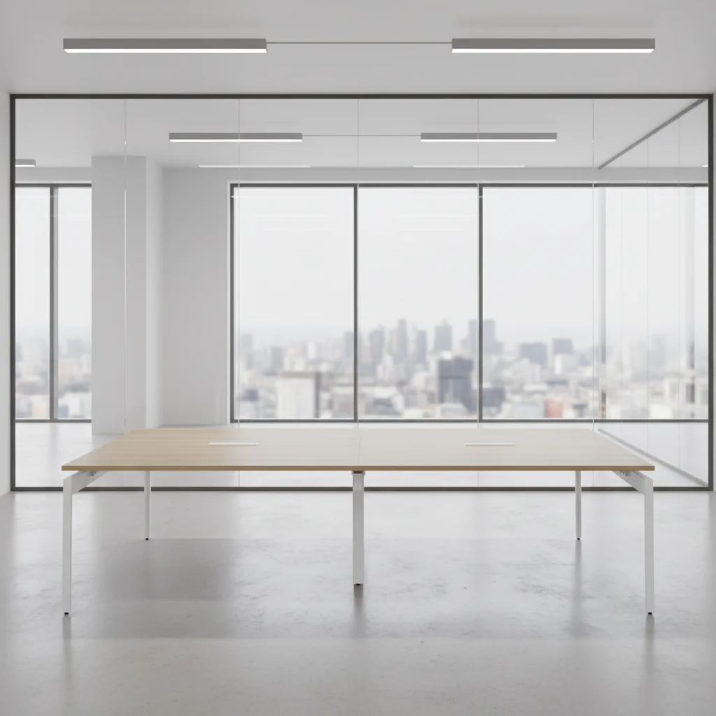 Medium Conference Table Steel Frame Professional Boardroom Design Business Meeting Space Modern Office Desks 5