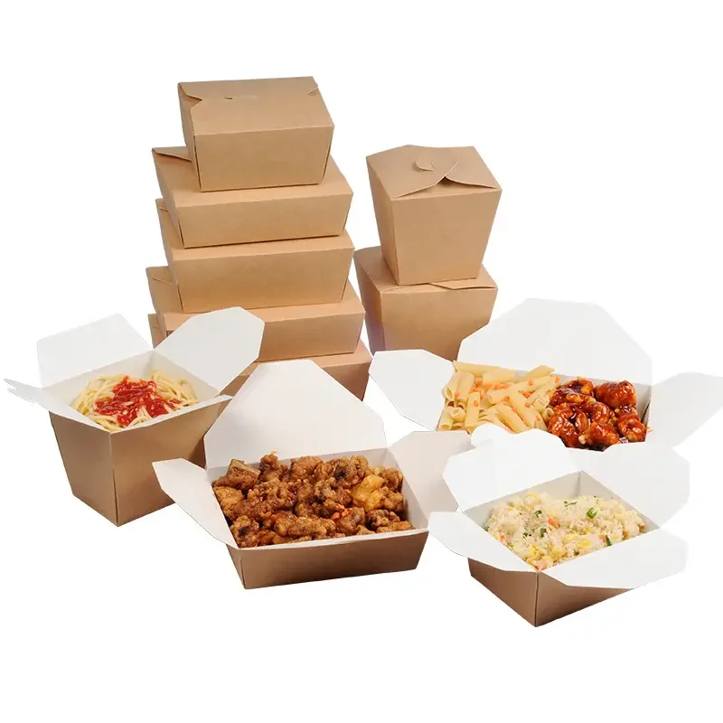 Customized Logo Grease Leak Resistant Bio Paper Lunch Boxes for Sushi and Noodles Takeout To-Go Food Containers