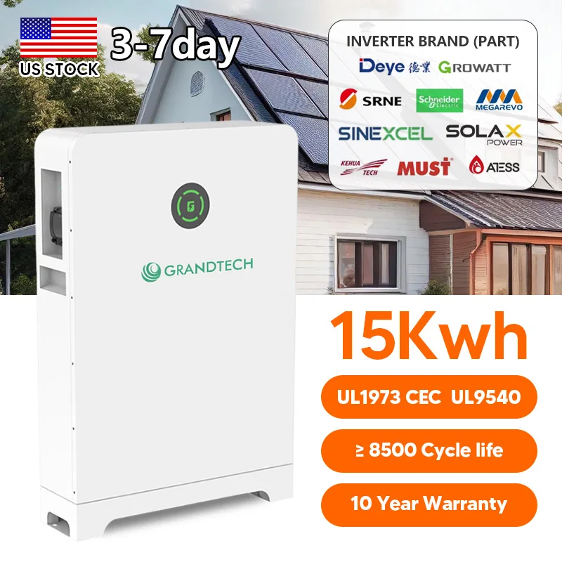 Teastas UL 8500 Uaimh 48V 5kwh/10kwh/15kwh Stóráil Fómhartha 100Ah 280Ah 200Ah BMS CAN Batairea Roinnte Iarbhreith Foirgne