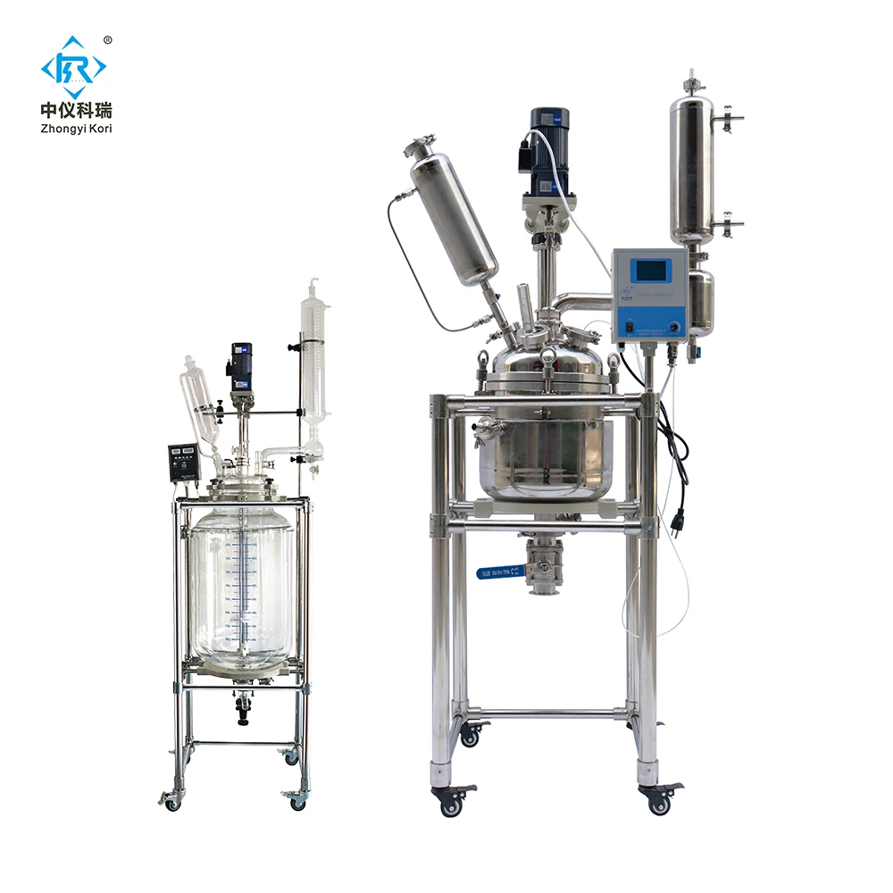 Lab Glass Reactor Distillation Column with Motor Core Component Gas Scrubber System