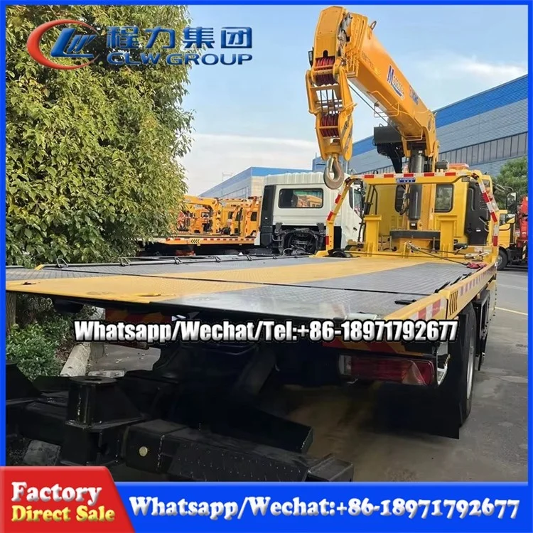 Foton 4x2 5 Ton Rescue Flatbed Tilt and Slide Body Tray Recovery Truck Mounted Crane