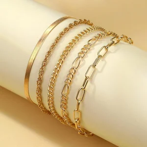 Unisex Waterproof Non Tarnish Gold Plated Stainless Steel Chain and Link Bracelets Adjustable Fashion Jewelry Support ODM OEM