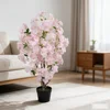 Albero in vaso di fiori di ciliegio artificiali rosa chiaro da 90 cm