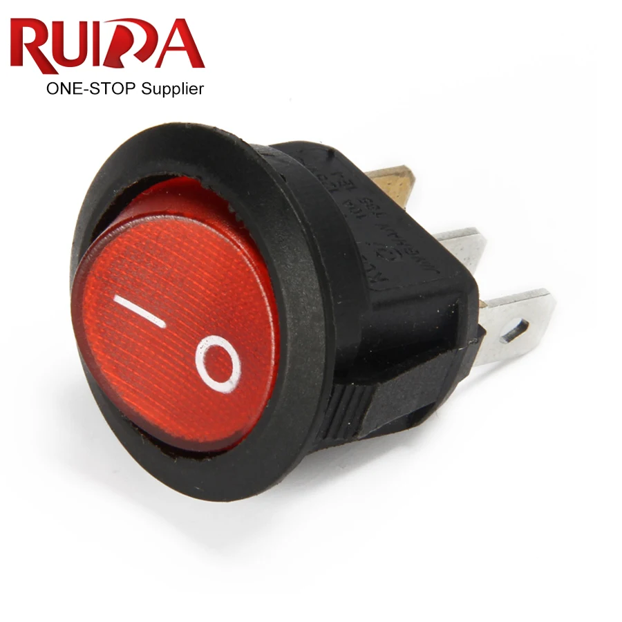 SPST 24V/12V 20A Led Light Power Switch Car Button Lights Rocker Toggle Switch 3 Pin on OFF Round Rocker Switch T105 55