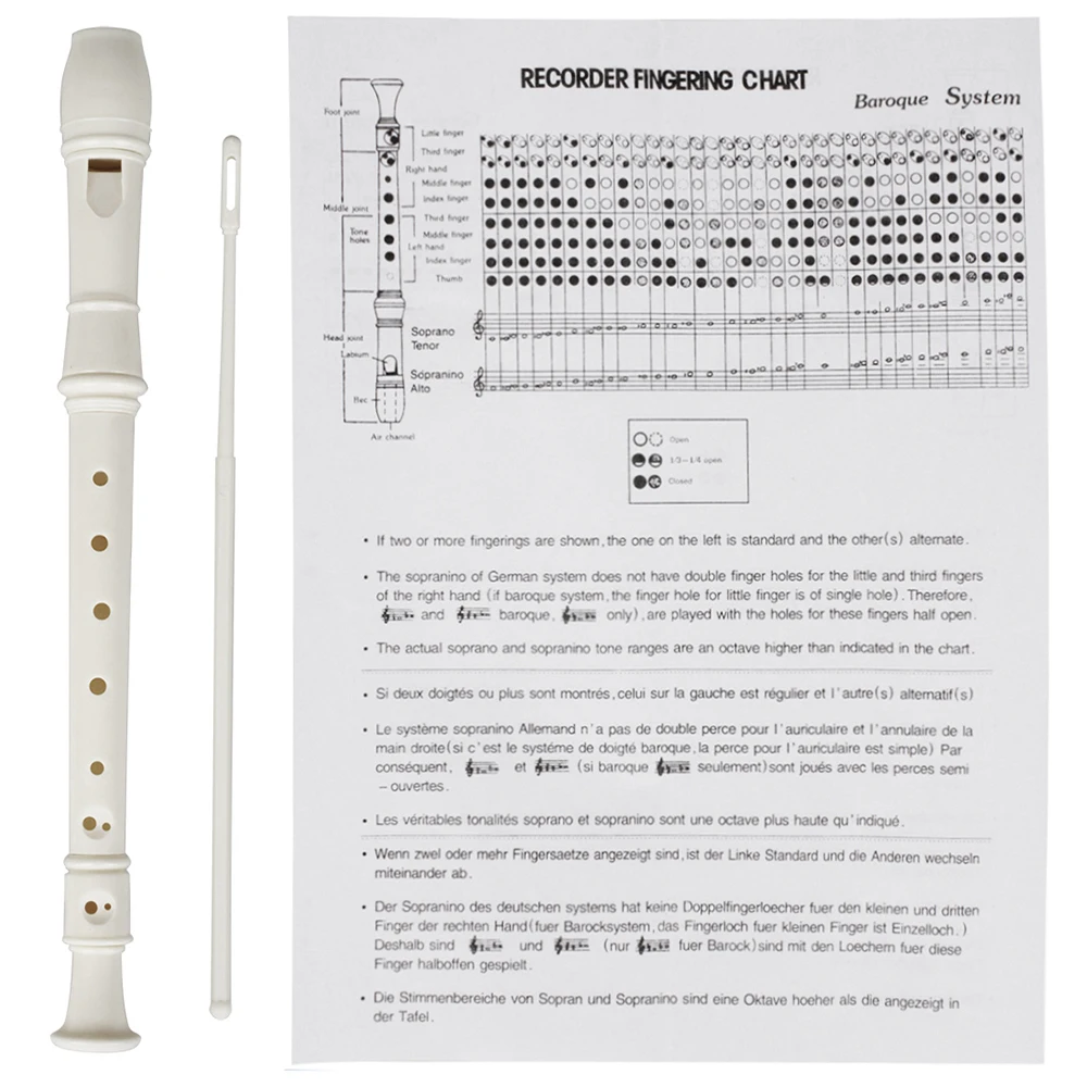 Professional Eight Hole Treble Long Flute Soprano Recorder Clarinet Food Grade ABS Non T aperçu 6