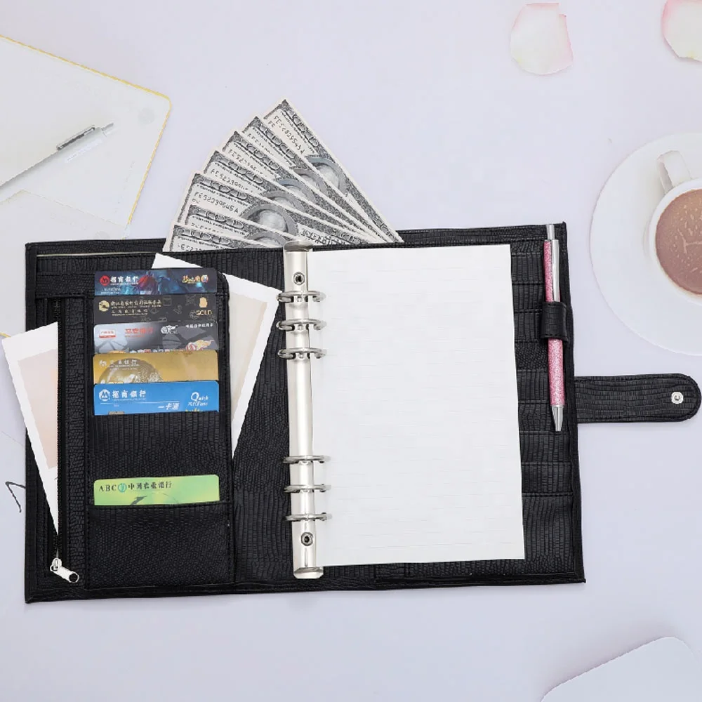 TK EtsyベストセラーA5リザードレザーバインダー財布フライリーフ