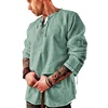 Green mens renaissance shirt medieval blouse